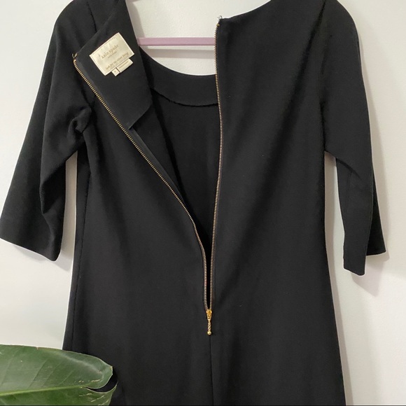 Kate Spade Black Shift Dress 3/4 Sleeve Size Small - Picture 8 of 9